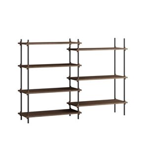 Moebe Shelving System Medium/Double 115x162 cm - Smoked Oak/Black