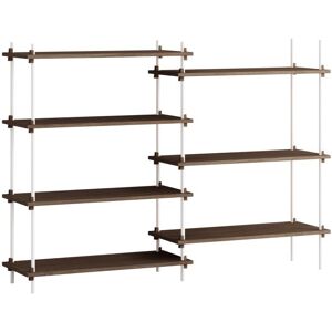 Moebe Shelving System Medium/Double 115x162 cm - Smoked Oak/White