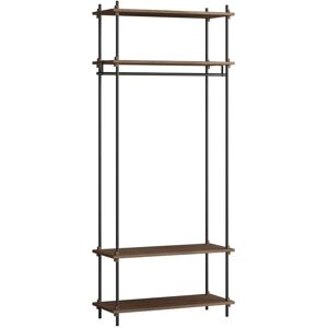 Moebe Shelving System Open Wardrobe 200x85 cm - Smoked Oak/Black