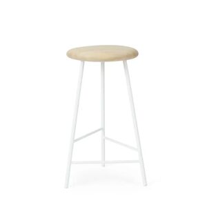 Warm Nordic Pebble Bar Stool H: 65 cm - Oiled Ash/Pure White