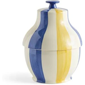 HAY Sobremesa Stripe Cookie Jar H: 25,5 cm - Blue and Yellow OUTLET