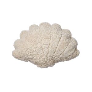 Natures Collection Shell Cushion of New Zealand Sheepskin Short Wool Small 35x50 cm - Pearl