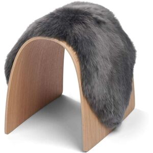 Natures Collection Sheep Stool Cover New Zealand Sheepskin Long Wool Small - Black