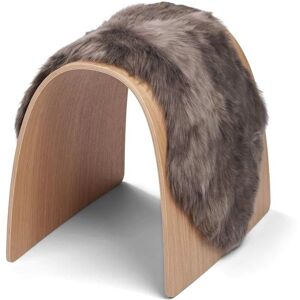 Natures Collection Sheep Stool Cover New Zealand Sheepskin Long Wool Small - Taupe