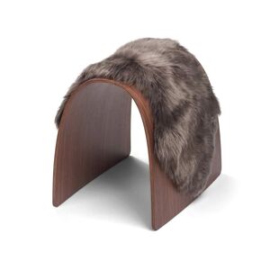 Natures Collection Sheep Stool Cover New Zealand Sheepskin Long Wool Large - Taupe