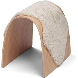 Natures Collection Sheep Stool Cover New Zealand Sheepskin Short Wool Small - Pearl