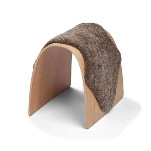 Natures Collection Sheep Stool Cover New Zealand Sheepskin Short Wool Small - Taupe