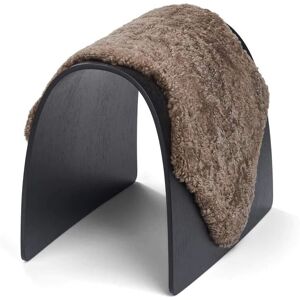 Natures Collection Sheep Stool Cover New Zealand Sheepskin Short Wool Medium - Taupe