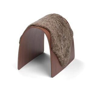 Natures Collection Sheep Stool Cover New Zealand Sheepskin Short Wool Large - Taupe