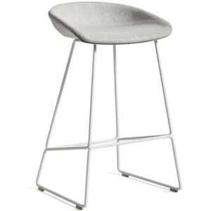 HAY AAS 39 About A Stool Full Upholstery SH: 65 cm - White Powder Coated Steel/Divina Melange 120