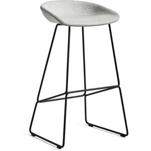 HAY AAS 39 About A Stool Full Upholstery SH: 75 cm - Black Powder Coated Steel/Divina Melange 120