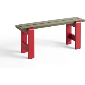 Hay Weekday Bench Duo B: 111 cm - Olive Benchtop/Wine Red Frame