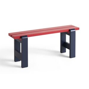 Hay Weekday Bench Duo B: 111 cm - Wine Red Benchtop/Steel Blue Frame