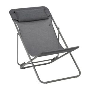 Lafuma Deckchair Maxi Transat Plus SH: 34 cm Batyline DUO - Obsidian/Titane