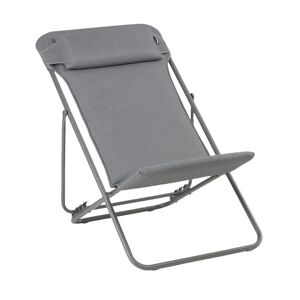 Lafuma Deckchair Maxi Transat Plus SH: 34 cm BeComfort - Silver