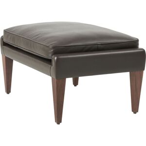 GUBI V11 Ottoman H: 35 cm Fully Upholstered - Solid American Walnut/Smooth Leather Coffee