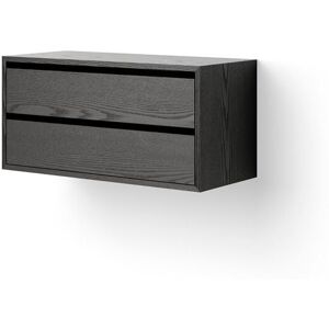 New Works Cabinet Low w. Drawers 38,4x79 cm - Black Ash