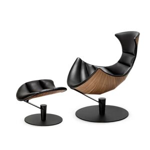 Bruunmunch The Lobster Chair SH: 39 cm incl. Footstool - Walnut / Black