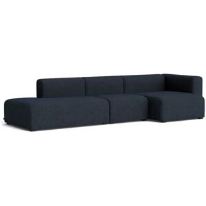 HAY Mags 3 Seater Combination 4 L: 321 cm - Right End - Fairway Dark Blue 308-288/Black Stained Beech