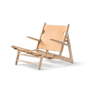 Fredericia 2229 Jagtstolen af Børge Mogensen SH: 28 cm - Naturfarvet Læder/Olieret Eg