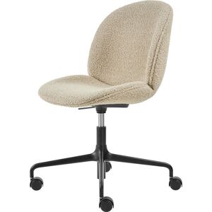 GUBI Beetle Meeting Chair 4-Star w. Castors - Black/Beige Karakorum Dedar