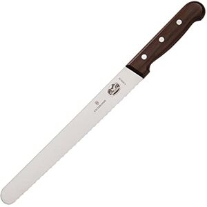 Victorinox , 5.4230.25, Wood, Abspeckmesser, Extra scharfe Klinge, mit Wellenschliff, mit edlem Holzgriff, Braun, Made in Switzerland,