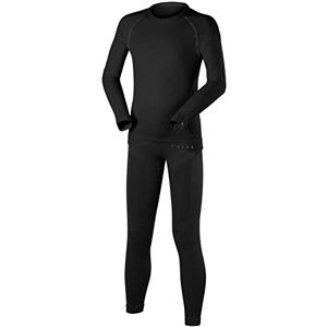 FALKE ESS Kids Maximum Warm set, UK size 7-8 (EU 158-164), Black, polyamide mix Sweat wicking, fast drying, warm, protection in cold to very cold temperatures