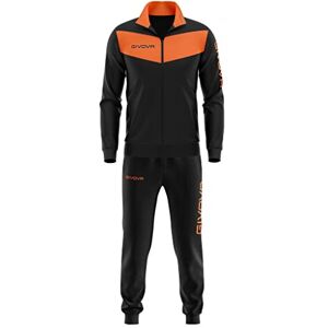 Givova Unisex Kinder Visa Fluo Sportset, Schwarz/Neonorange, XL