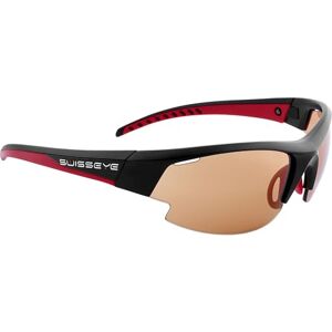 SWISSEYE Gardosa Re+ Sportbrille, Black matt/red, photochromic orange-Smoke