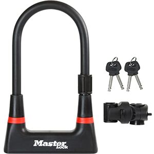 Master Lock Bügelschloss [Schlüsselschloss] [mit Halterung] [Zertifiziertes Fahrrad Schloss] 8279EURDPRO Ideal für Fahrräder