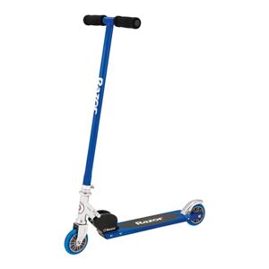 Razor Scooter für Kinder S Sport Folding Scooter für Kinder ab 6 Jahren mit hinterer Schutzblechbremse, 2 Urethan-Rädern, leichtem & haltbarem Stahlrahmen, Aluminium-Deck, für bis zu 100kg Blau