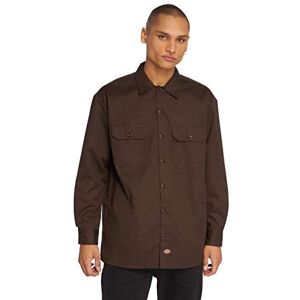 Dickies Herren Regular Fit Freizeit Hemd Long/S Work Shirt, Gr. Large, Braun (Dark Brown DB)