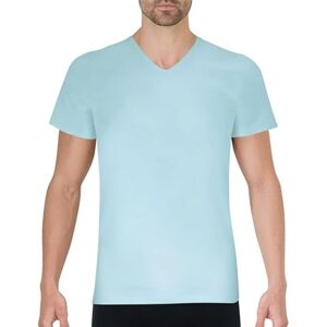 EMINENCE Herren Pur Coton T-shirt Manches Courtes Col V Unterhemd, Himmelblau, XL EU