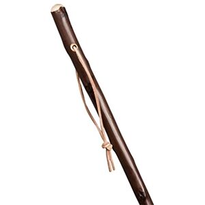 Stock-Fachmann Walking Stick Marschierer in Brown Stained Real Wood Pilgrim Stick Made of Chestnut Wood with Mountain Pole Tip Length Selectable