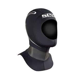 Seac Tekno Kofhaube For Neoprene Diving Suits, 5mm Strong, With Vent Holes, For Ladies And Men Black L