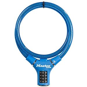 Master Lock 8229EURDPROBLU Fahrradschloss Kabelschloss [Zahlenschloss] [90 cm Stahlkabel] [Wetterfest] [Blau] Ideal für Fahrräder, Elektrisches Fahrradectric, Skateboards, Kinderwagen, Mähmaschine