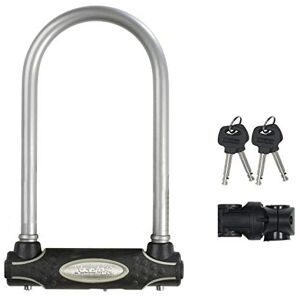 Master Lock Bügelschloss [Schlüsselschloss] [mit Halterung] [Zertifiziertes Fahrrad Schloss Secure-Gold-Zertifikat] [Silber] 8195EURDPROCOLS Ideal für Fahrräder