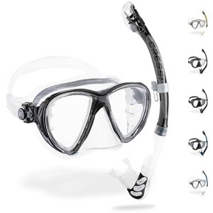 Cressi Big Eyes Evo Alpha Ultra Dry Snorkel Set with Snorkel and Diving Goggles Waterproof Diving Mask Anti-Fog Anti-Leak Tempered Glass Premium Dry Snorkel for Adults.