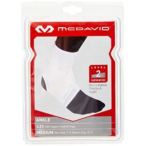 McDavid Knöchel-/Sprunggelenkschoner DUAL Strap Ankle Support, Größe M, weiß