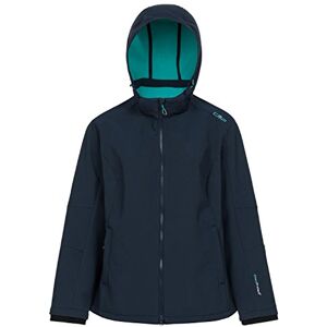 CMP Softshelljacke für Damen mit abnehmbarer Comfort-Fit-Kapuze, Schwarzblau-Tropisch, C24