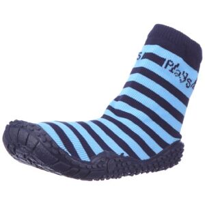 Playshoes Unisex-Child UV Protection Aqua Socks Stripes Bathing Beach Thong Sandals and Pool Shoes 174802 Navy/Light Blue 7.5 UK Child, 24 25 EU Regular
