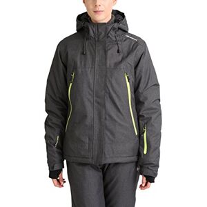 Ultrasport Advanced Mel Women's Ski Jacket / Snowboard Jacket, Functional Winter Jacket for Women with Snow Guard, Wind- and Waterproof, Breathable thanks to Ultraflow 10,000, Outer Material in Modern Mélange Look, grey, XS
