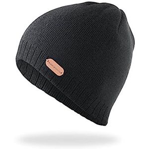 Black Crevice Herren Mütze in sportlichem Design I stylische One Size Strick-Mütze I Schutz vor Wind & Kälte I enganliegende Passform I Herren-Wintermützen, schwarz