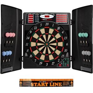 Ultrasport UItrasport Electronic Dartboard with Doors, Classic Darts for 16 Players, Dart Game with LED Display, 38 Games and Many Variants/Dartboard, Including 12 Soft Arrows and Lockable Doors