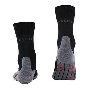 FALKE Trekking Socks TK5 New Wool Men's Black Grey Many Other Colours Ultra Thin Reinforced Hiking Socks without Pattern with Light Padding Thin Long for Hiking 1 Pair, black, 46-48