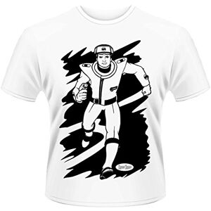 Plastic Head Herren Captain Scarlet Running T-Shirt, Weiß-Weiß, Small