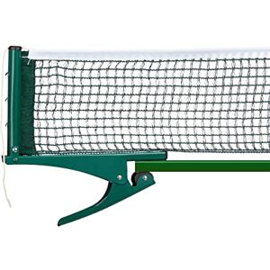 Relaxdays Tischtennisnetz, Ping-Pong-Netz, Metallklemmen, Outdoor, wasserabweisend, H x B x T: 15 x 174 x 2,5 cm, grün