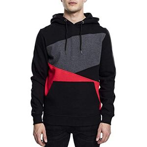 Urban Classics Herren Kapuzenpullover Zig Zag Hoodie, Farbe Black/Red/Charcoal, Größe L