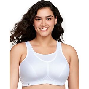 Glamorise Women's Bustier, Sports Bra, Perfect Support (-sport-bustier Bh mit Perfektem Halt) White (white) plain, size: 90D