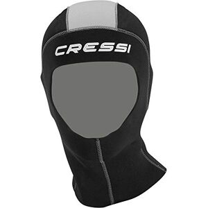 Cressi Draget Plus Hood Man 5mm Neopren 5mm Kopfhaube mit Ausgezeichnette Passform, Schwarz/Silber, Herren L/5-6-7